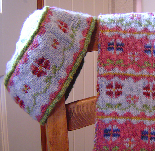 Flowers in winter scarf and hat photo 2