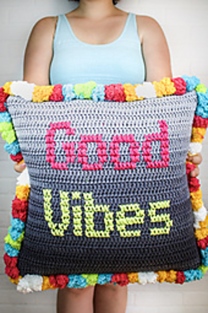 Positive Pom Pom Pillow