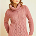 M6690 Pull col boule torsades ajourées Deborah pattern