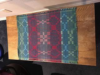 Side table topper - 8/2 unmercerized cotton thin weft, dark side