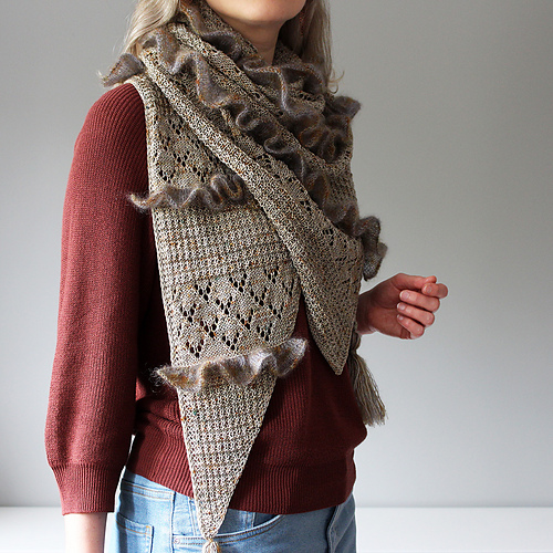 Shawl Ruffle Ravelry: Ruffle Snuggle Shawl pattern by Lisa Hannes