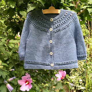 Ravelry: marielaure's Eyelet Yoke Baby Cardigan