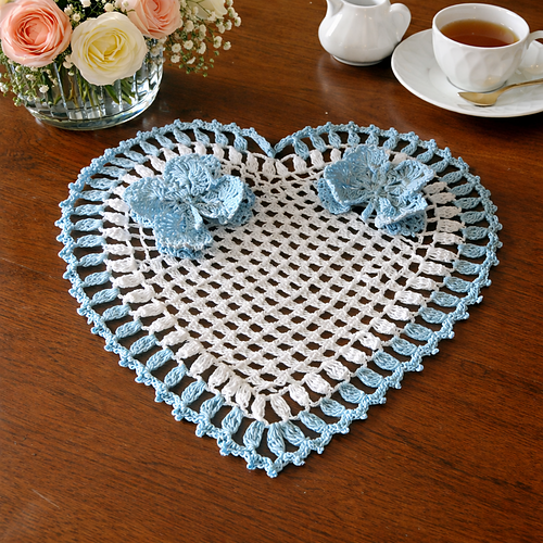 heart doily with 3D butterfly photo 2