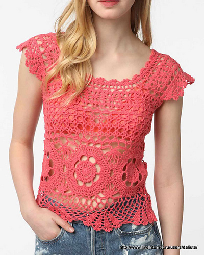 Crochet Blouse بلوز قلاب بافی با نقشه و مراحل 다른 모습 2