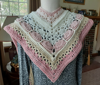 New V-Land Scarf in Pinks & Beige -ready for tassels