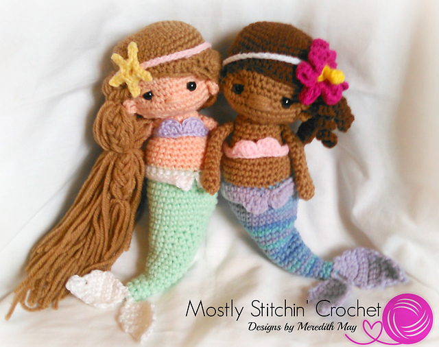 Ravelry Mermaid doll pattern by Mostly Stitchin' Crochet Designs by