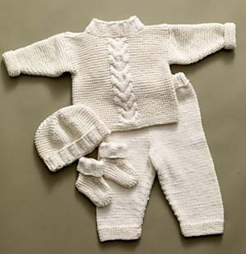 Cabled Baby Set #60604A photo 1