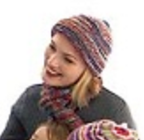 Striped Garter Stitch Hat & Scarf (Adult Hat) photo 1