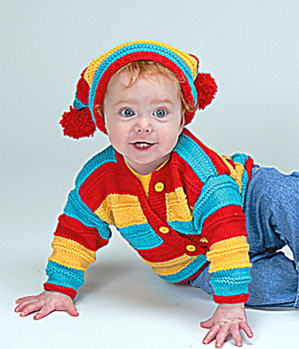 Stripes & Pom-Poms Toddler Sweater & Hat photo 1