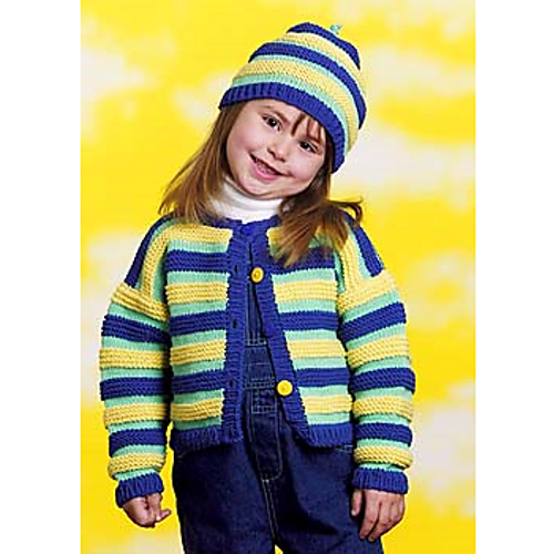 Kid's Striped Cardigan & Stocking Hat photo 1