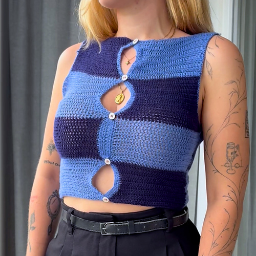 BLOCKED crochet vest/top