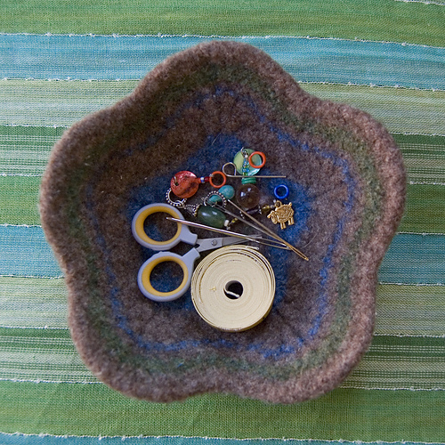 Felted Flower Bowl