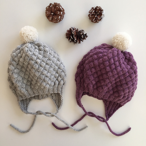 Bobblemellow lue og votter - Ann-Kristin Fugleberg