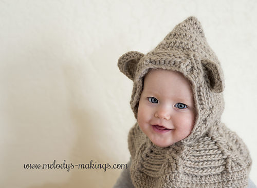 Cabled Bear Hooded Cowl ~ Crochet Version 다른 모습 5