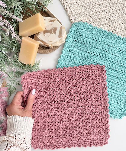 Spring Star Stitch Dishcloth