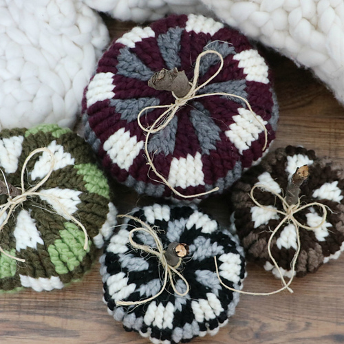 Ravelry: Bulky & Quick Plaid Pumpkins pattern by MJ's Off The Hook Designs