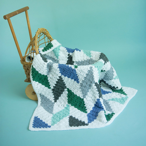 Ravelry Herringbone Baby Blanket pattern by MJ's Off The Hook Designs
