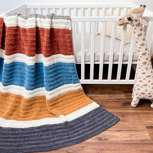 Ravelry Sweet Snuggles Ribbed Blanket pattern by MJ's Off The Hook Designs