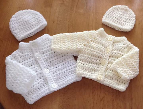 Beag Preemie Cardigan & Hat photo 1