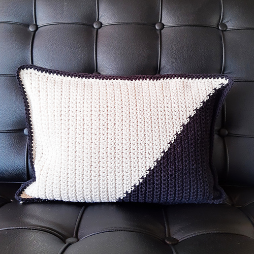 Ravelry Corner Dip Color Block Crochet Lumbar Pillow pattern by Erin Black