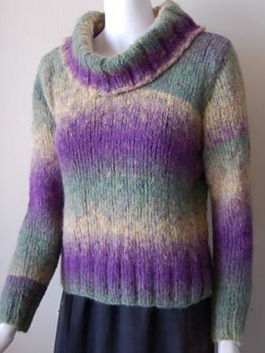 Merino Stripes Cowl Neck Pullover photo 1