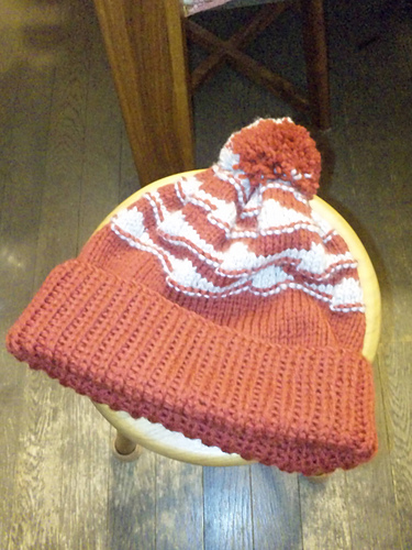 Border pompom hat 다른 모습 1