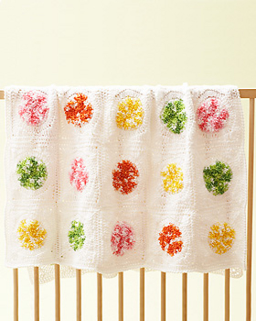 Ravelry Fuzzy Spots Blanket pattern by Bernat Design Studio