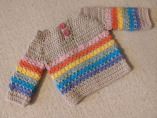 Rainbow Cluster Baby Sweater photo 2