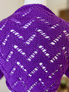 purl side of madeira pattern on dress form