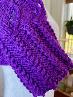 full view of sleeves ribbing on dress form