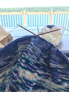 Vacation knitting. 