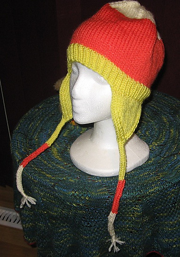 Candy Corn Earflaps Hat and Mittens photo 3