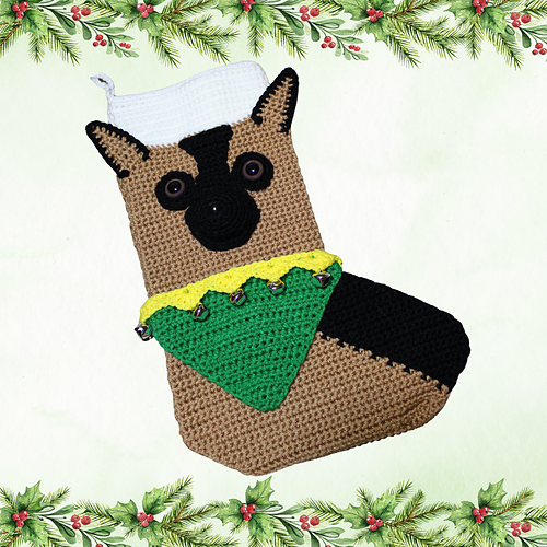 German Shepherd Christmas Stocking