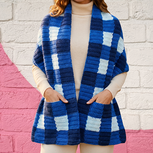 Plaid Pocket Shawl