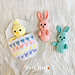Easter Egg Pocket with Bunny and Chick pattern 