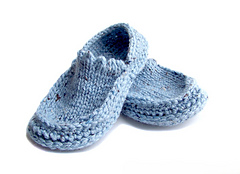 Knit Crochet Moccasin Slippers