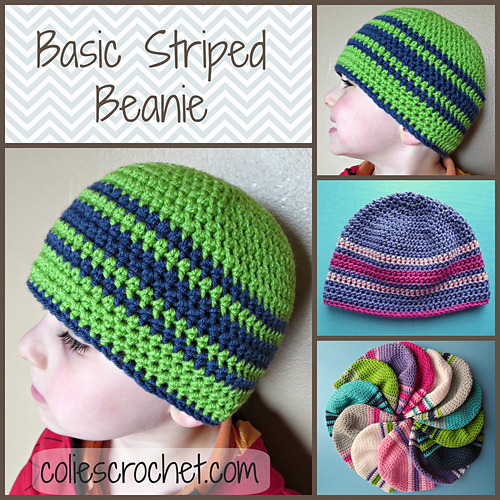 Ravelry Basic Striped Beanie pattern by Nicole Bencker