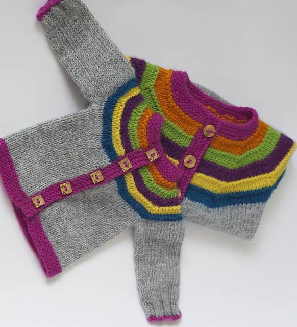 Ravelry needlesandyarn's Right as Rainbow Baby Cardigan