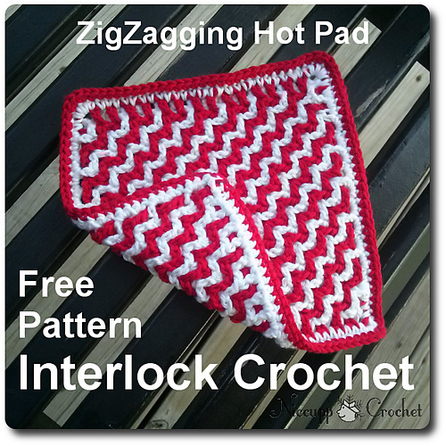ZigZagging Reversible Hot Pad or Dishcloth photo 1