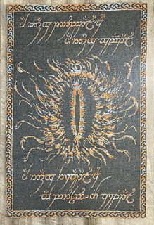 Eye of Sauron Double Knit Blanket with Sindarin in Black Speech