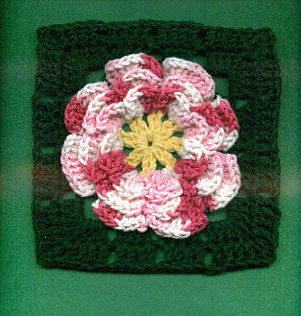 Ravelry: Raised Rose Granny Square pattern by Nicole Rodgers