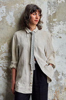 Linka knit in Urth Trill, color Heron