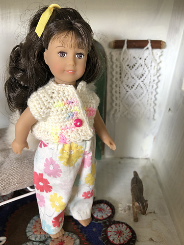Short-Sleeved Raglan Cardigan for Mini AG Dolls photo 4