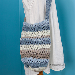The Essential Tote
Yarn: Caron Cotton Cakes in Nested Blues