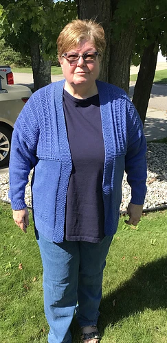 This was made for my smaller self (80lbs down so far) I am not there yet but will be.....so this is pictured with zero ease! lol