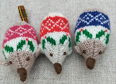 Christmas Hedgehog. You can knit them in various colours.