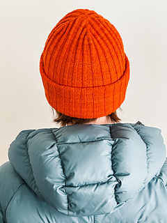 Summit 2+4 in Catskill Merino Lace in Clementine, size C on a 22 in (56 cm) head