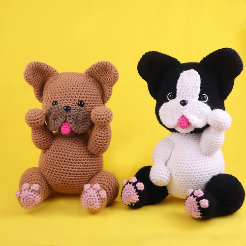 Fransk Bulldog & Boston Terrier Amigurumi - StringyDingDing