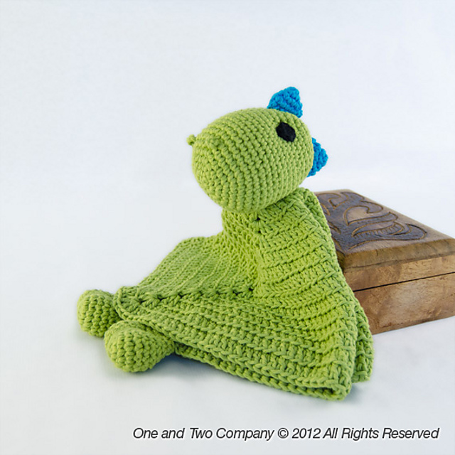 Ravelry Dino Lovey Security Blanket pattern by Carolina Guzman