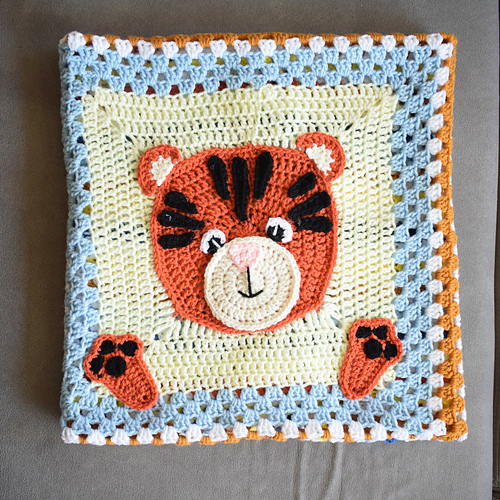 Ravelry Tiger baby blanket pattern by Tidzhen Gyuldzhu